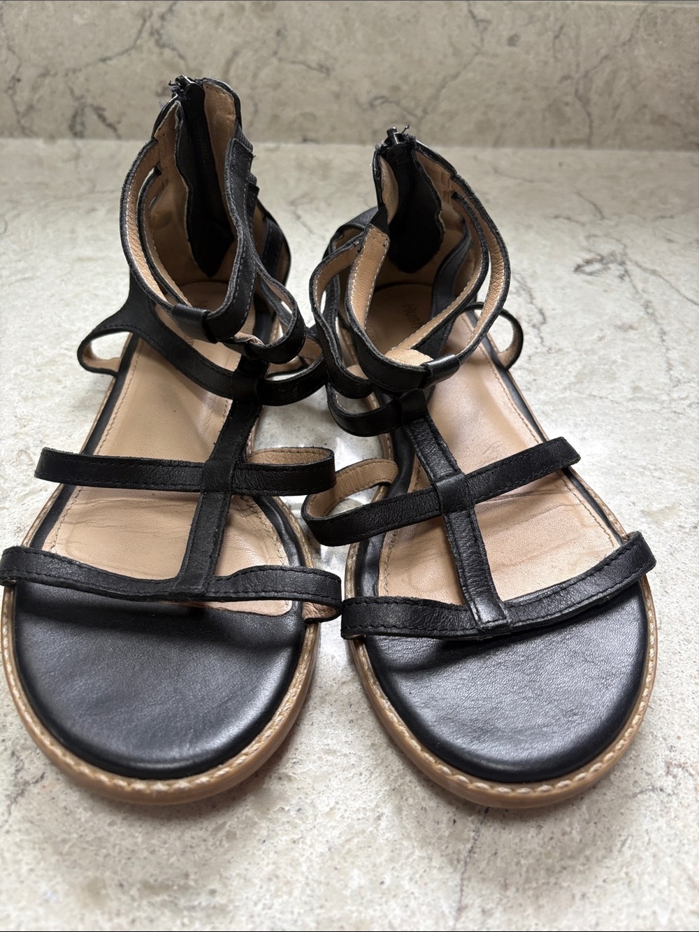 Hush Puppies Black Strappy Gladiator Sandals